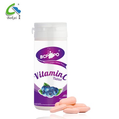 Chewablet Vitamin C tablet blueberry flavor