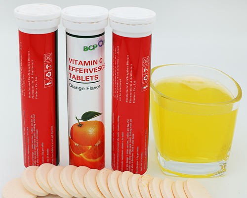 Effervescent tablet for vitamin C